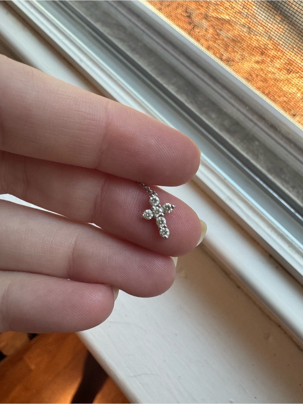 Dainty Diamond Cross Necklace - Picture 2 of 6